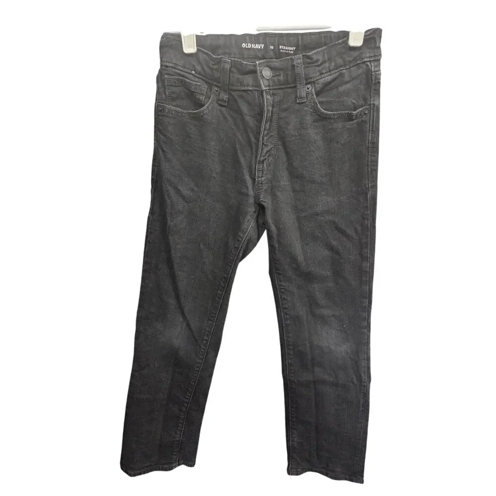Black Straight Flex Jeans - Old Navy - 10